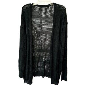 Zaful Black Open-Stitch Cardigan – Size L - Unique Design